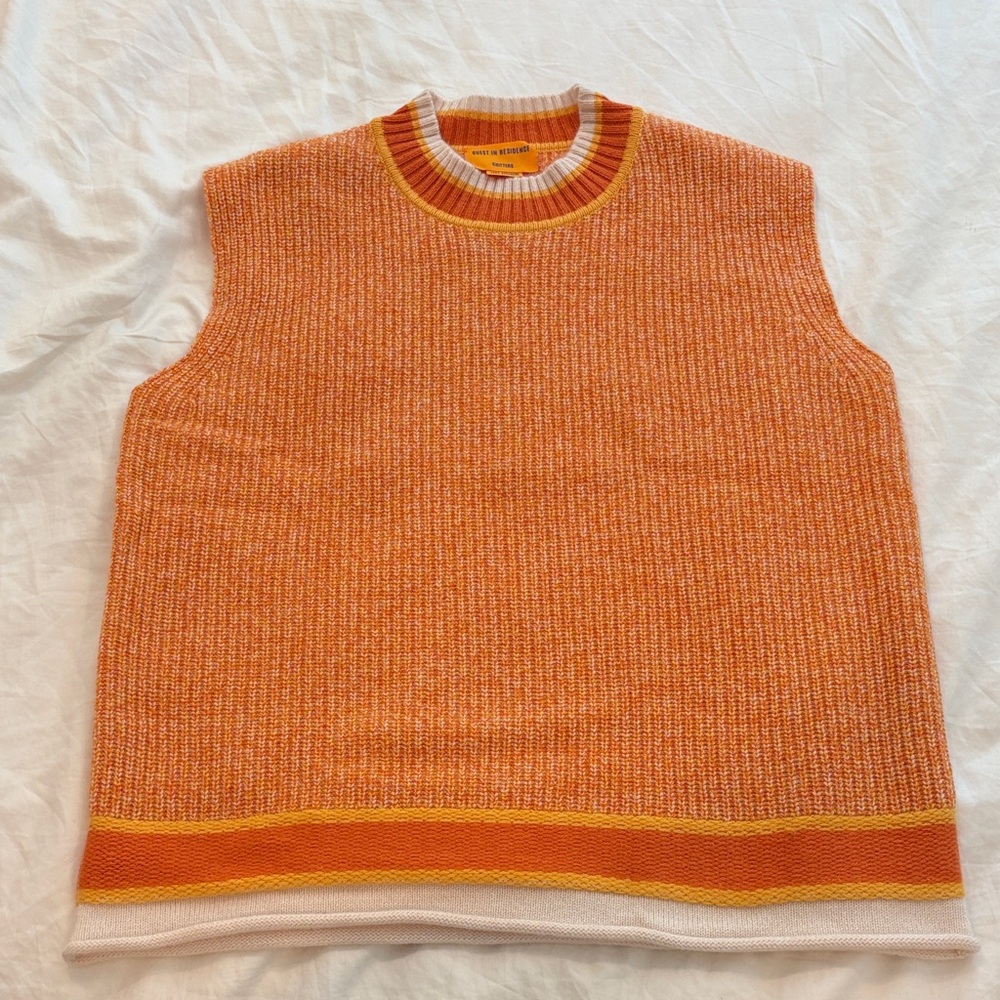 Orange Sleeveless Sweater